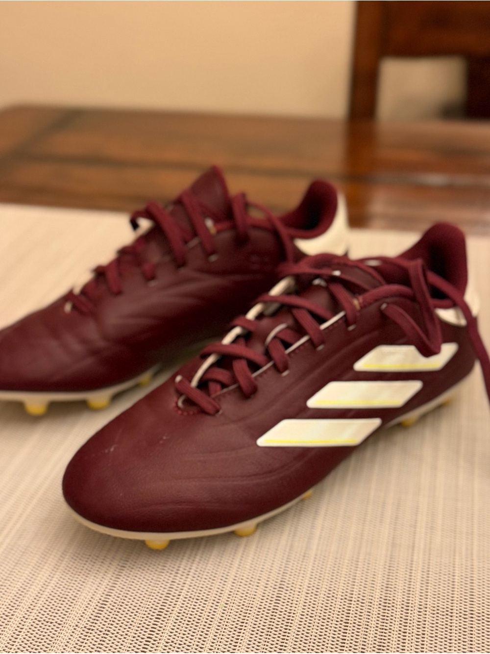 adidas Copa Youth Soccer Cleats US 5 Burgundy/White Stripes Lace-Up
